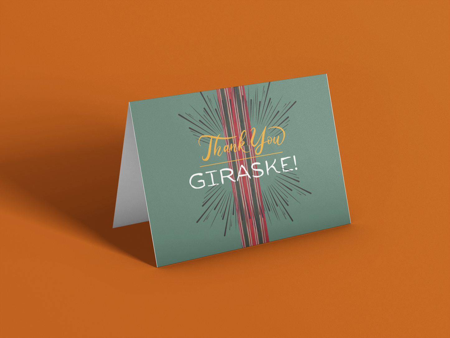 Thank you Card | Red + Black